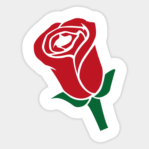 Red Rose Bud Sticker by PatrioTEEism